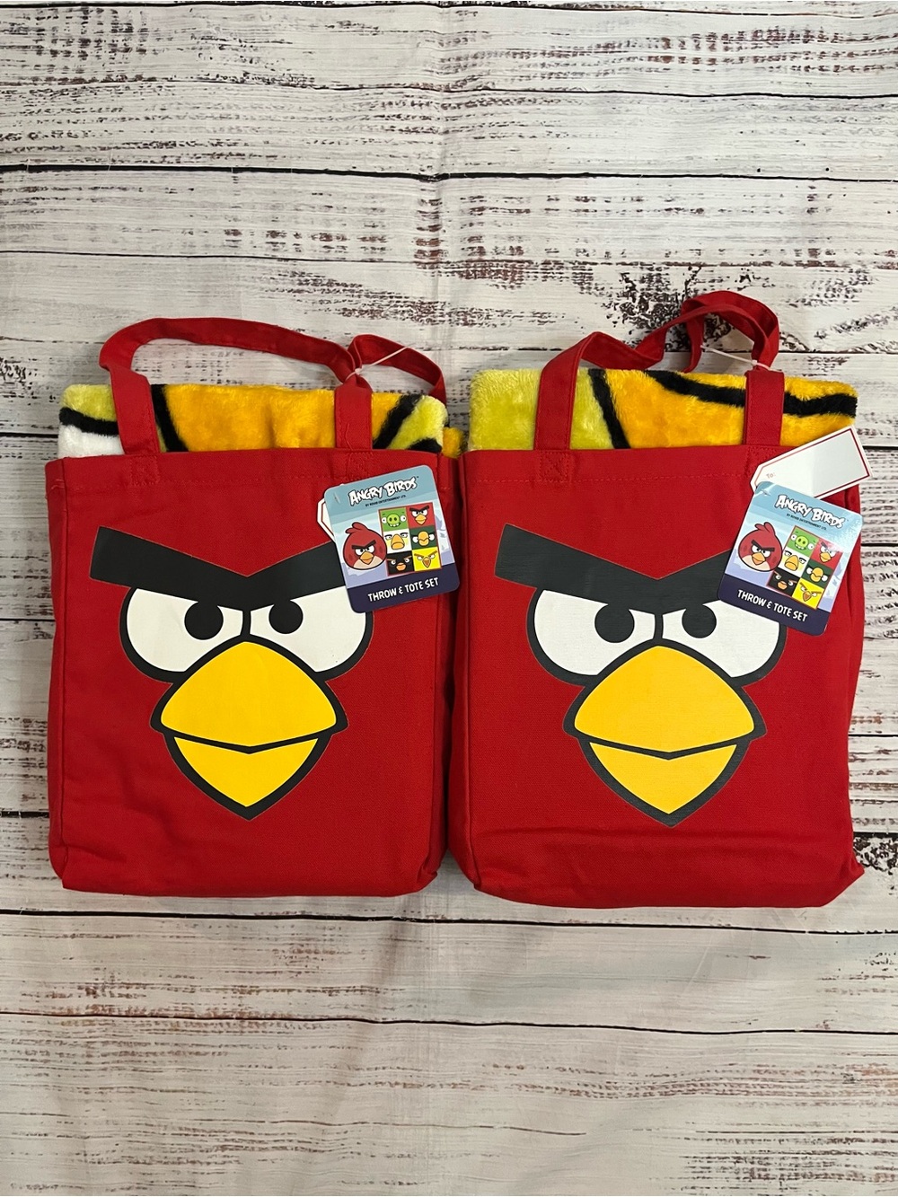Rovio Angry Birds Throw & Tote Set/ Lot Of 2 New With Tags